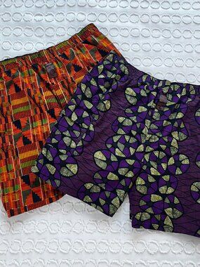 Royal Jewelz Lounge Wear Shorts Men's 40/42 African Wax Print Bundle Ankara